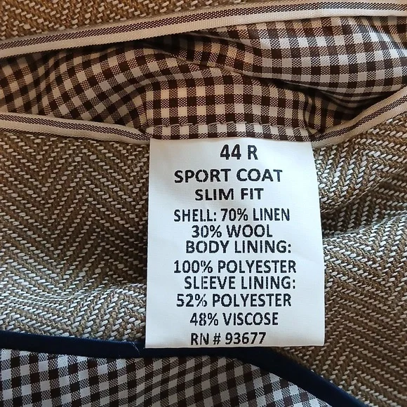 Men's Beige Staffford 44R Blazer - Picture 3 of 8